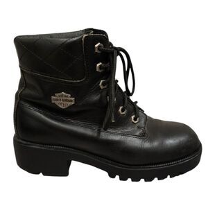 Harley Davidson Boot Womens Size 8.5 Black Leather Motorcycle Boots